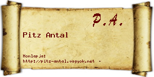 Pitz Antal névjegykártya